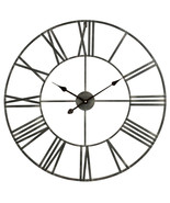 Grey Distressed Styling Iron Steel Metal Oversized 30&quot; Round Wall Clock,... - £54.40 GBP
