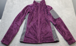 Columbia Track Jacket Women Small Purple Fleece Interchange Long Sleeve ... - $25.50