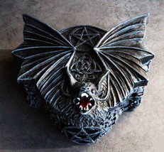 Vampire Nosferatu Bat Circle Pentagram Star With Skulls Graveyard Decorative Box - £19.23 GBP