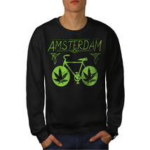 Wellcoda Amsterdam Weed Bike Mens Sweatshirt, Holland Casual Pullover Jumper - £24.11 GBP+