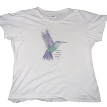 Life is Good Womens XL Crusher Tee White Hummingbird Graphic T Short Sleeve - £11.97 GBP