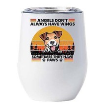 Angel Jack Russell Terrier Dogs Have Paws Wine Tumbler 12oz Gift For Dog... - $22.72