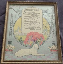 Beautiful Colorful Framed Vintage Print – “Somebody O’ Mine” Poem – VGC – OLD - £27.75 GBP