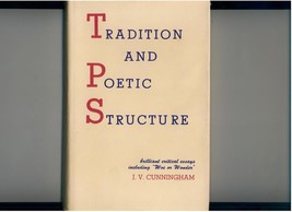Cunningham - Tradition &amp; Poetic Structure - 1960 - 1st hb/dj - £20.78 GBP