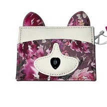 Betsey Johnson dog face kitsch card case BM28150 wallet floral - £18.04 GBP