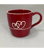 Starbucks Red Double Linked Hearts Love Bone China Coffee Mug 14 oz  2010  - £17.30 GBP
