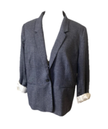 Women&#39;s Kensie Dress Blazer Sz XL Blue Plaid Casual Wear Roll Up Sleeves... - $24.53 CAD