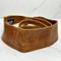 ADA Brown Genuine Leather Wrap Tie Belt One Size OS Womens - £54.75 GBP
