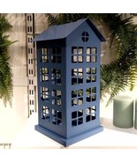 IKEA Candle Holder VINTERFEST 14” House Blue Wedding Party Metal - £21.71 GBP