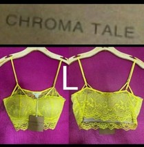 Yellow Sexy Lace Padded Bralette ~ Size L - £16.08 GBP