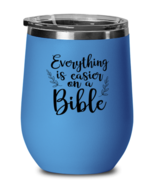Everthing is Easier on a Bible, blue drinkware metal glass. Model 60062  - £21.51 GBP