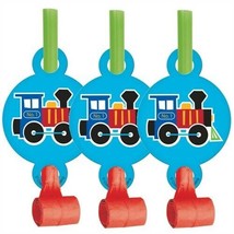 All Aboard the Train Blowouts 8 Pack Paper Trains Birthday Party Favors - £8.75 GBP