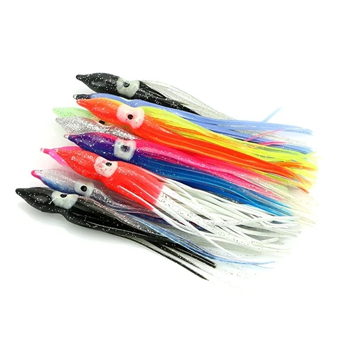 Sporting 10Pcs Mixed Color Soft Luminous Octopus Squid Skirt Saltwater Fishing L - £23.51 GBP