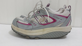 Skechers SHAPE UPS Womens Grey Silver Pink Athletic Walking Shoes Size 7 11814 - £19.77 GBP
