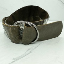 Old Navy Wide Sequin D Ring Belt with Genuine Leather Trim Size Small S - £15.81 GBP