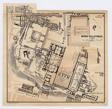 1904 ANTIQUE MAP OF PALATINE HILL MONS PALATINUS ANCIENT ROME ROMAN EMPI... - $27.53