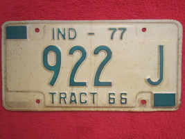 (Choice) License Plate Tractor Tag 1977 Indiana 922 J 923J Pulaski County [Z218] - £5.01 GBP