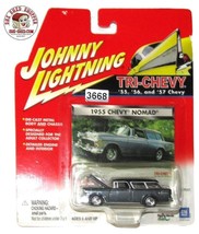 Johnny Lightning Tri-Chevy 1955 Chevy Nomad Dark Gray 454-03 Hot Wheels - £9.57 GBP