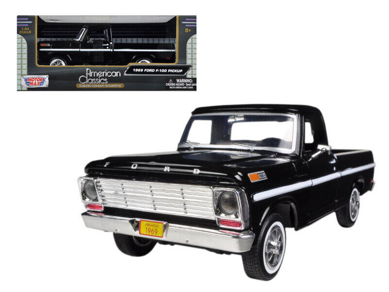 Primary image for 1969 Ford F-100 Pickup Truck Black 1/24 Diecast Model Car by Motormax