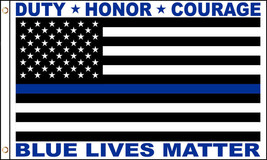 3x5 Police Live Matter Flag Stand for the National Anthem Duty Honor Courage - £14.22 GBP