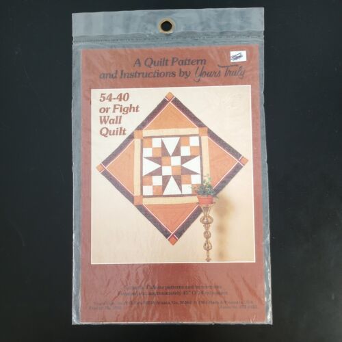 54-40 or Fight Wall Quilt Pattern Yours Truly 45" Square 1981 VTG - £2.17 GBP