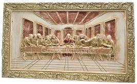 The Last Supper Leonardo Da Vinci Painting Christian Art Bas relief Cast Stone - £104.33 GBP