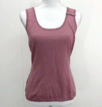 Soft Surroundings Womens SM Rose Pink Linen Blend Knit Sweater Tank Sleeveless - $24.18