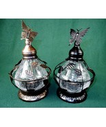 Solar Table Top Lamp, Butterfly w/Rotating Light, Crackled Glass, Black/... - €17,32 EUR