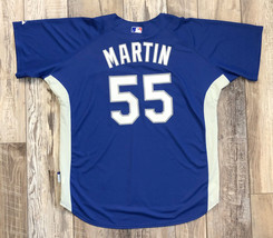 Russell Martin #55 Los Angeles Dodgers Majestic Baseball Jersey Blue Size XL - £47.47 GBP
