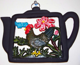 Cast Iron TRIVET - Rooster Design w/Hanging Loop - NEW! - £13.43 GBP