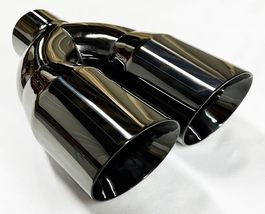 Exhaust Tip 2.50&quot; Inlet Dual 4.00 X 12.00 Long WDDWRP40012-250-BC-SS Round Doubl - £93.77 GBP