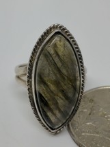 Sterling Silver 925 NAG Grey Moonstone Ring Size 6.5 - £35.65 GBP