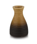 Wooden Ombre Carved Lines Milk Bottle Shaped 6-inch Vase - £18.05 GBP