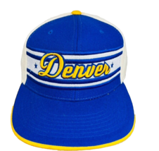 Denver Colorado Baseball Truckers Hat Cap Fitted 7.5 Blue Yellow Wool - $49.99