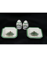 Spode Salt and Pepper plus Ashtrays England Christmas  Lot of 4  Xmas - $17.87 CAD