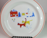 Arabia of Finland Childs Plat House Cats Man Child Red White Yellow Blue... - $19.75