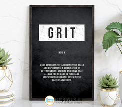 Grit Definition Poster Motivational Inspirational Wall Art Print Office Decor - £20.19 GBP+
