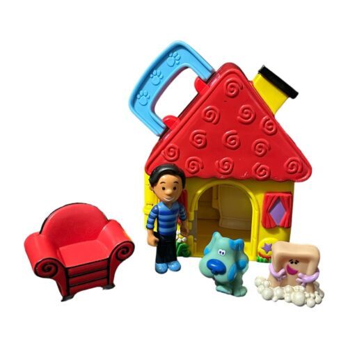 1998 Tyco Blues Clues Playhouse House Figures Playset Slippery Red Chair Josh - £15.71 GBP