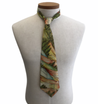 Vintage 1940s Majestic Men&#39;s Neck Tie Trees Landscape Swing Rockabilly Z... - £24.38 GBP