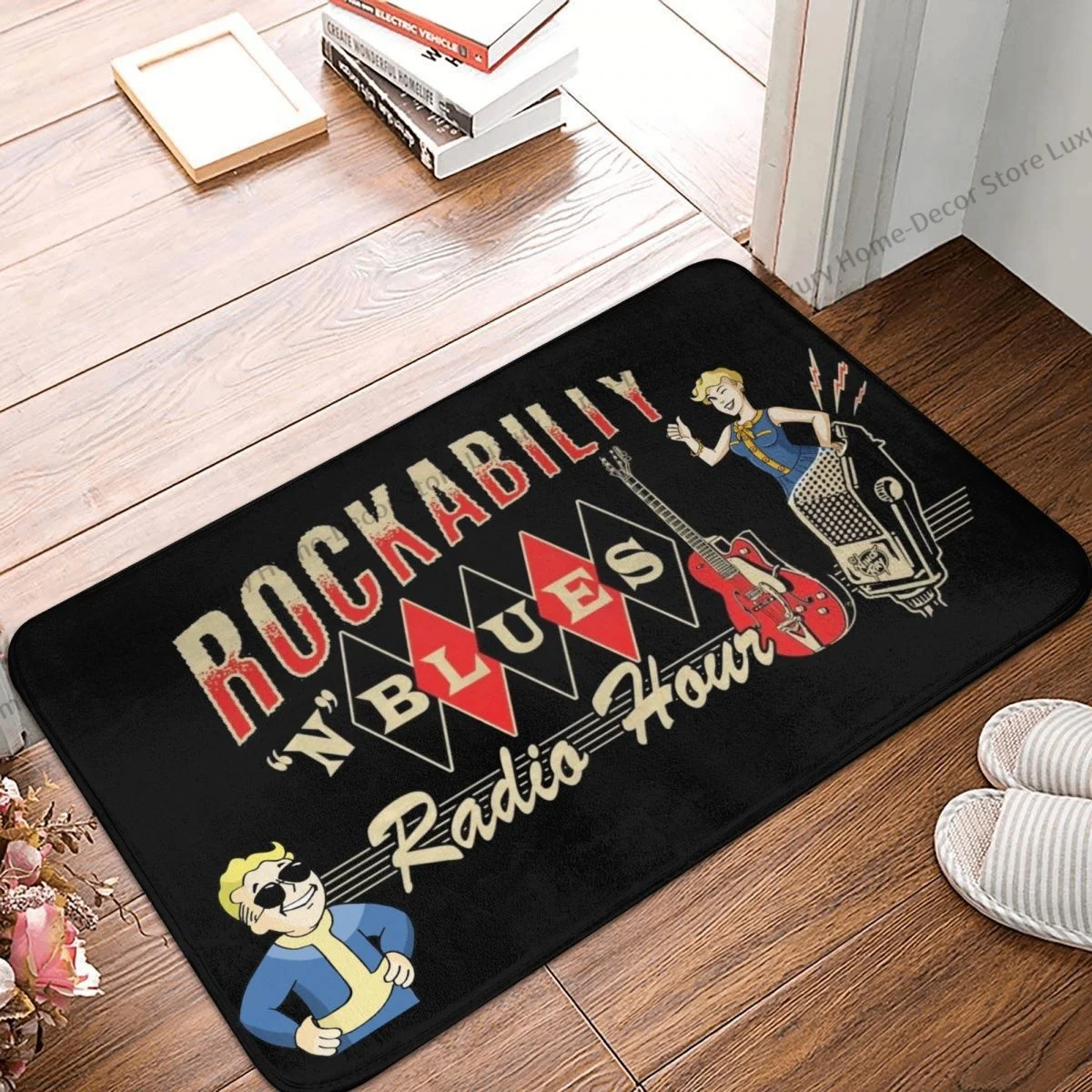 Fallout Game Bathroom Non-Slip Carpet ROCKABILIY Mat Welcome Doormat Home Decora - $15.99