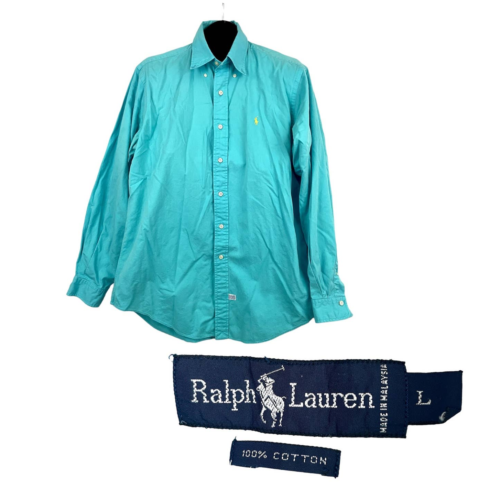 Ralph Lauren Ralph Lauren Blue Button Down Classic Fit Shirt LARGE Men's - £19.42 GBP