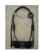 Extra Wide Soft Padded Noseband with 3 Layer Clear Crystal Browband Pate... - £52.60 GBP