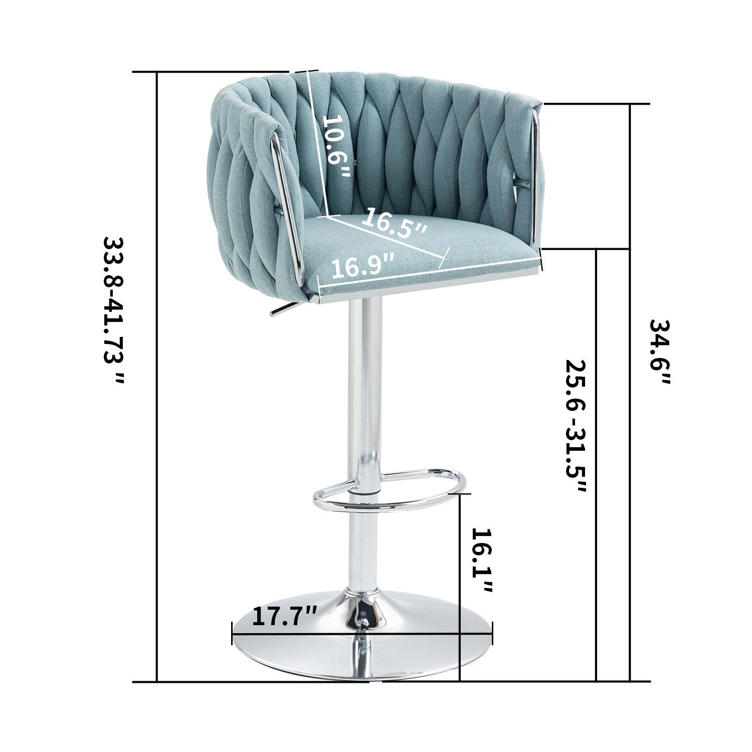 Blue Swivel Bar Stools (Set of 2) - Adjustable Item image 8
