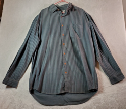 Territory Ahead Shirt Mens Tall XL Gray Striped 100% Cotton Collared But... - £20.08 GBP