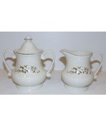 VINTAGE EDGERTON FINE CHINA USA SPRING RHAPSODY CREAMER &amp; SUGAR BOWL WIT... - $28.70