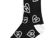 Hall of Fame Mens Black H Love Hearts Tall Crew Socks New in Package 2nd... - $8.99