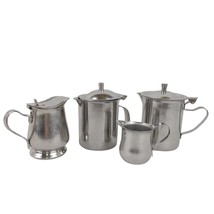 Vintage Set of 4 Stainless Steel Japan Syrup Pitcher Creamers Don Oneida... - £23.20 GBP