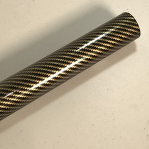 12&quot; x 60&quot; Carbon Fiber Gold Car Vinyl Wrap Auto Sticker Decal Film for V... - £7.10 GBP