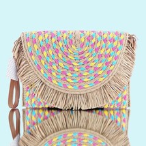 Lulla Collection Purse Salsa Clutch Multicolor Frayed Vacation Bohemian Colorful - £37.93 GBP