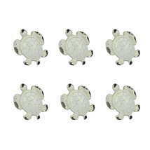 Set of 6 Distressed Finish Coastal White Cast Iron Sea Turtle Drawer Pulls - £31.80 GBP